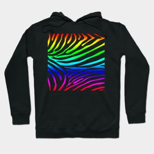 Rainbow Zebra Print Hoodie